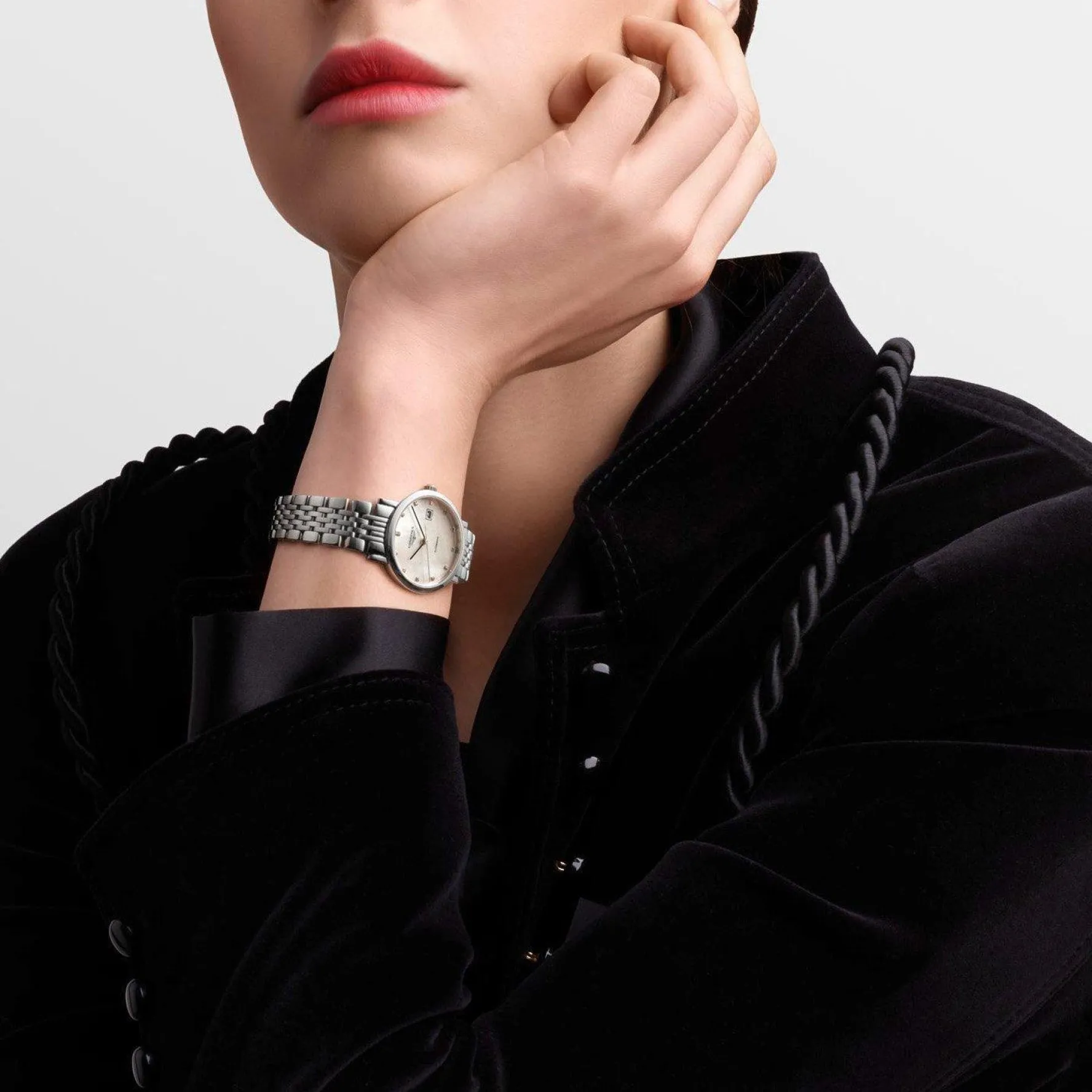 Longines Elegant Collection 29mm Diamond Mother of Pearl Ladies Watch