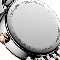 Longines Elegant Collection 30mm Stainless Steel and 18ct Rose Gold Diamond Ladies Watch