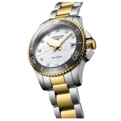 Longines HydroConquest 32mm Stainless Steel and Yellow Gold PVD Diamond Ladies Watch