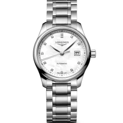 Longines Master Collection 34mm Diamond Mother of Pearl Automatic Ladies Watch