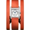 Longines Mini DolceVita 29mm Orange Leather Strap Ladies Watch