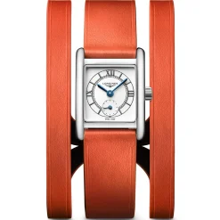 Longines Mini DolceVita 29mm Orange Leather Strap Ladies Watch