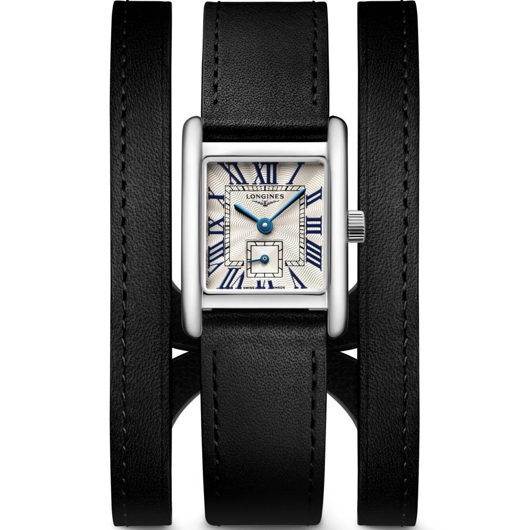 Longines Mini DolceVita 29mm Black Leather Strap Ladies Watch