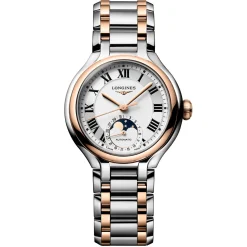 Longines Primaluna Moonphase 34mm Stainless Steel and 18K Rose Gold Automatic Ladies Watch