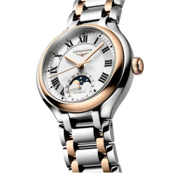 Longines Primaluna Moonphase 34mm Stainless Steel and 18K Rose Gold Automatic Ladies Watch