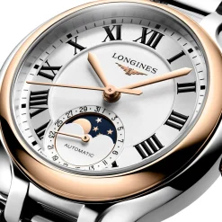 Longines Primaluna Moonphase 34mm Stainless Steel and 18K Rose Gold Automatic Ladies Watch