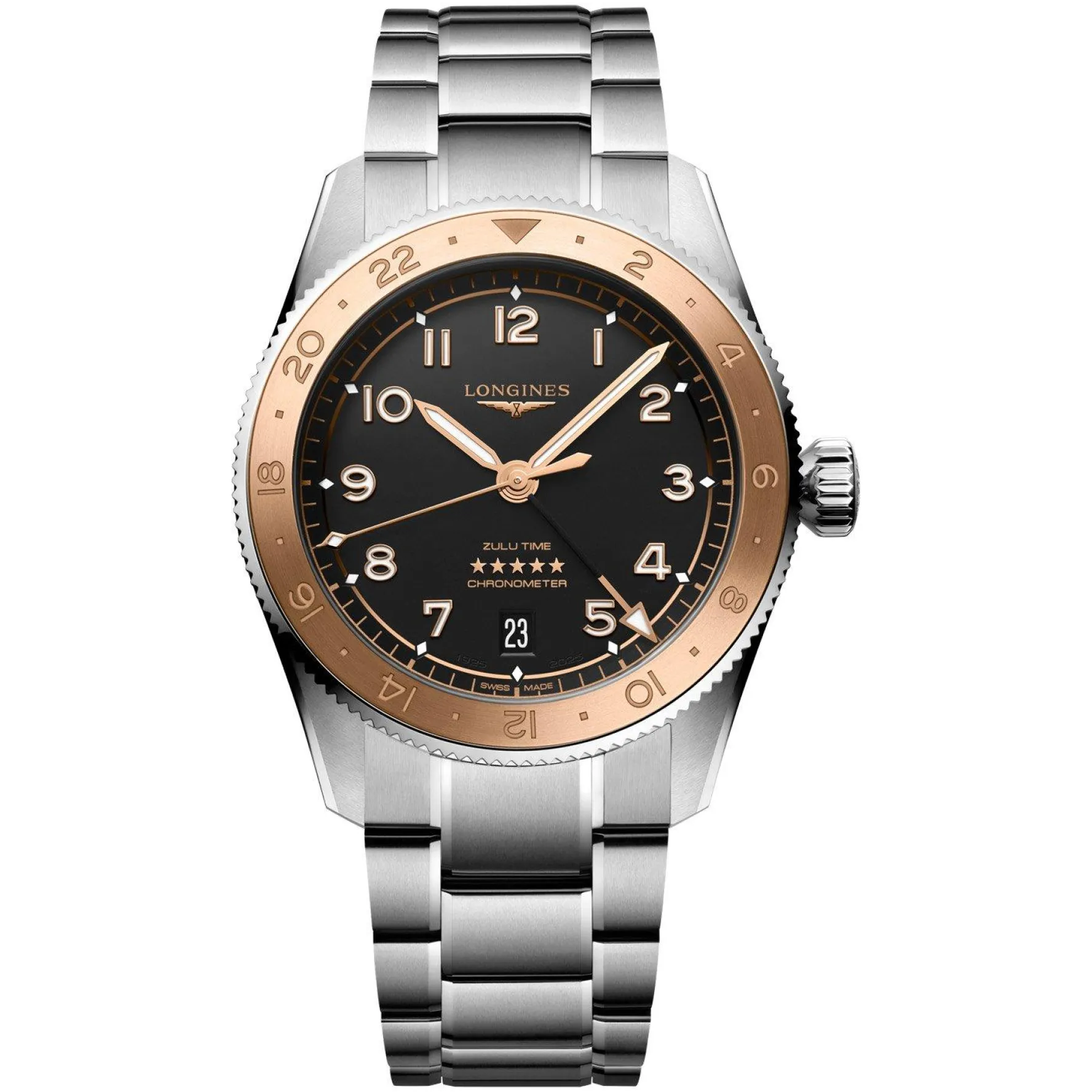Longines Special Edition Spirit Zulu Time 1925 39mm 18ct Rose Gold Automatic Men’s Watch