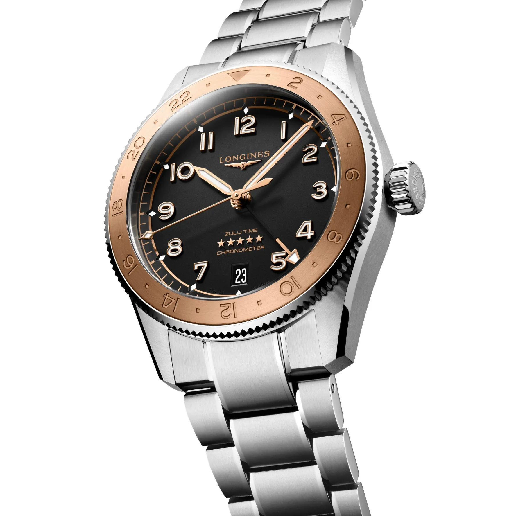 Longines Special Edition Spirit Zulu Time 1925 39mm 18ct Rose Gold Automatic Men’s Watch