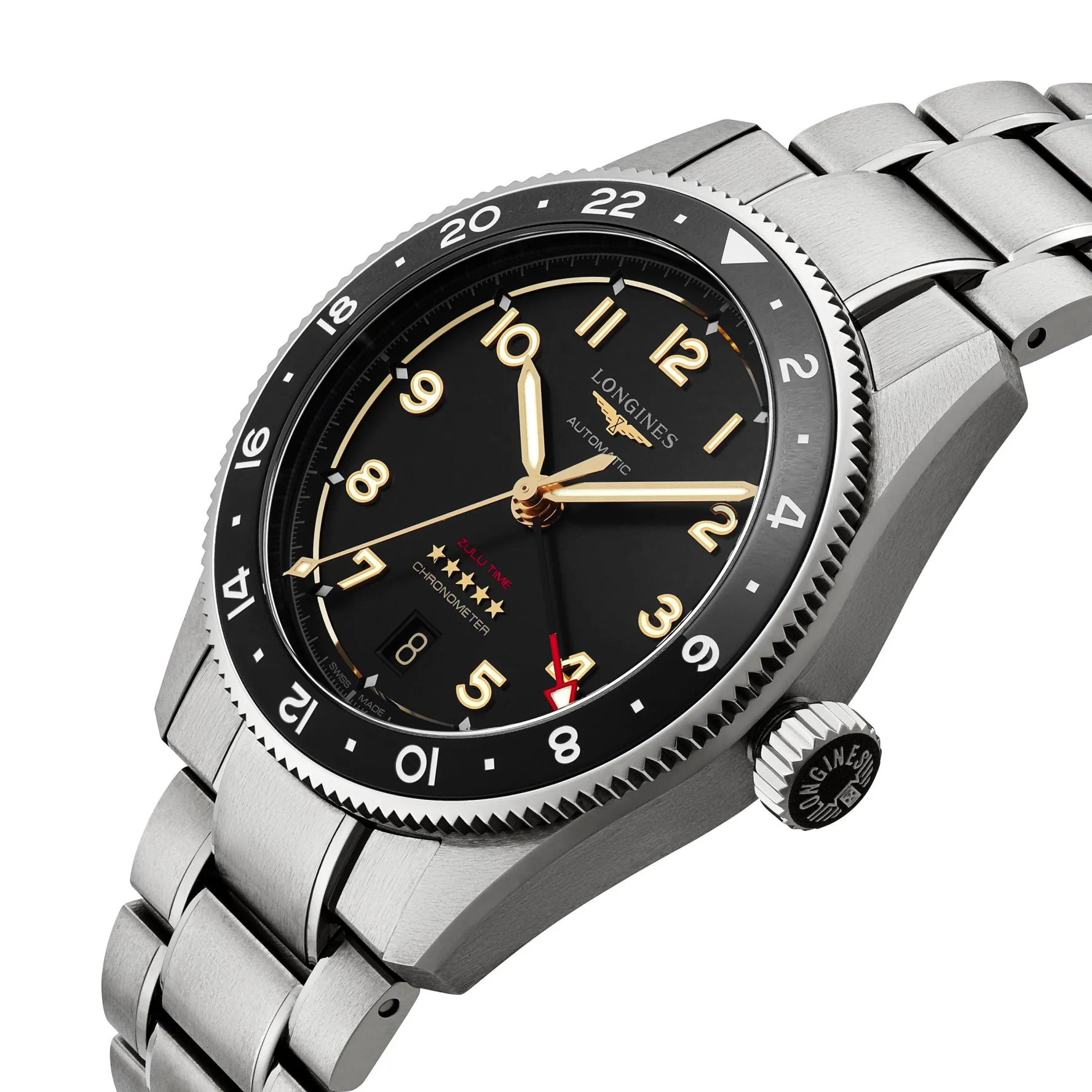 Longines Spirit Zulu Time 39mm Titanium Automatic Men’s Watch