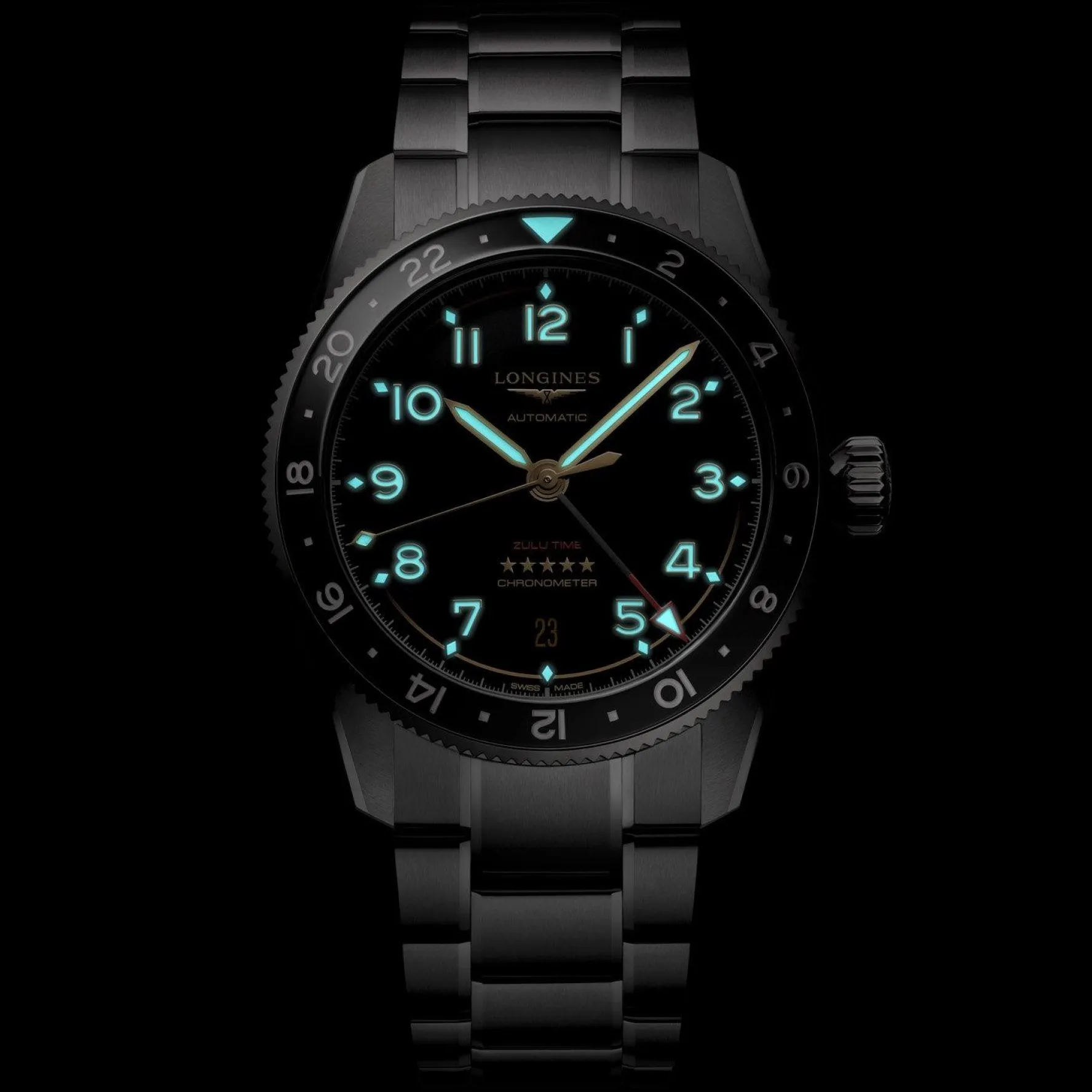 Longines Spirit Zulu Time 39mm Titanium Automatic Men’s Watch