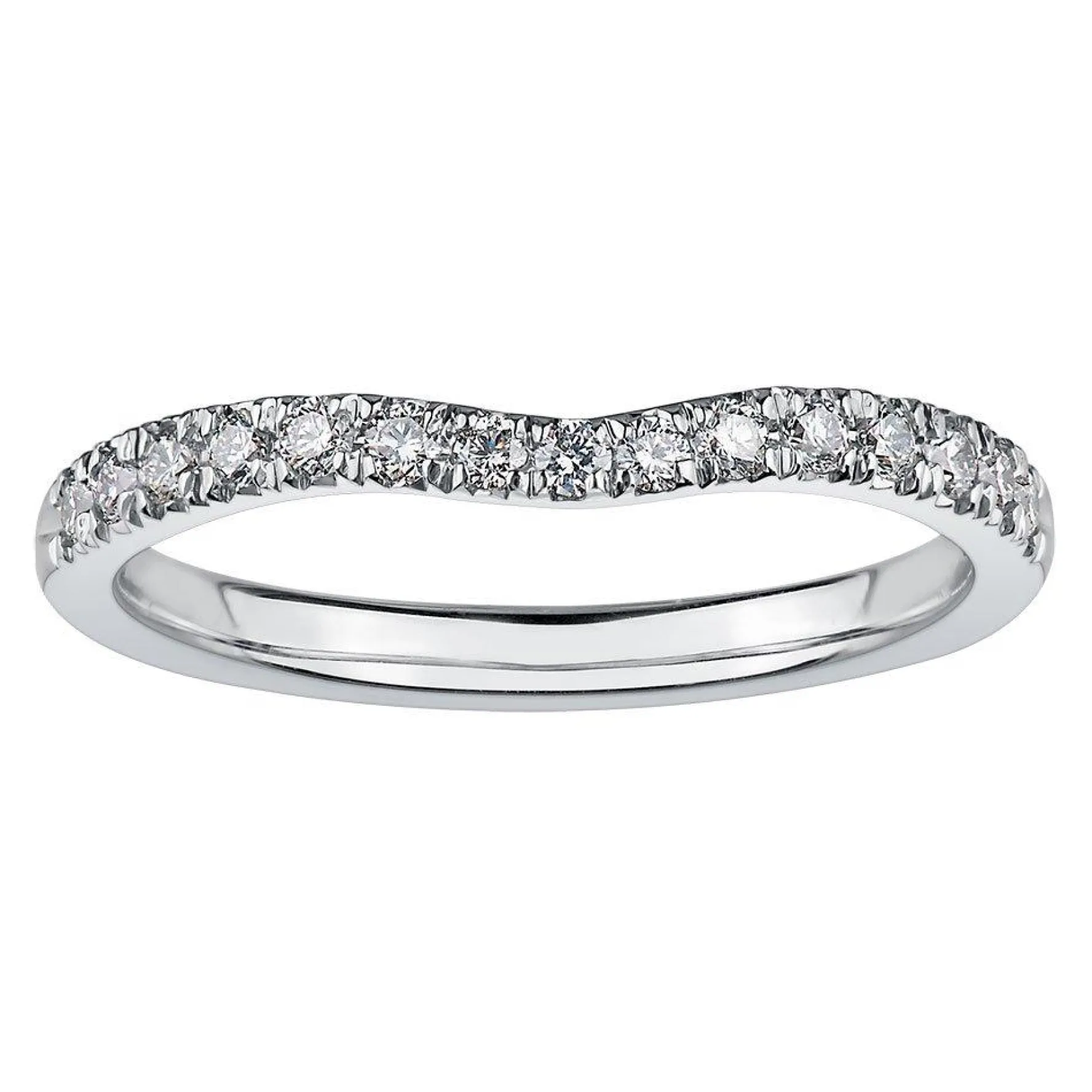 Maple Leaf Diamonds 18ct White Gold Diamond 2mm Shaped Wedding Ring