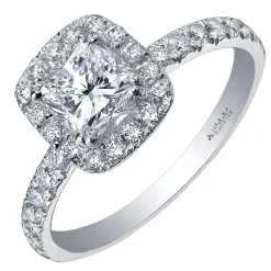 Maple Leaf Diamonds 18ct White Gold Diamond Halo Engagement Ring