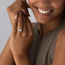 Maple Leaf Diamonds 18ct White Gold Diamond Halo Ring