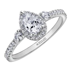 Maple Leaf Diamonds 18ct White Gold Pear-Shaped Diamond Halo Ring