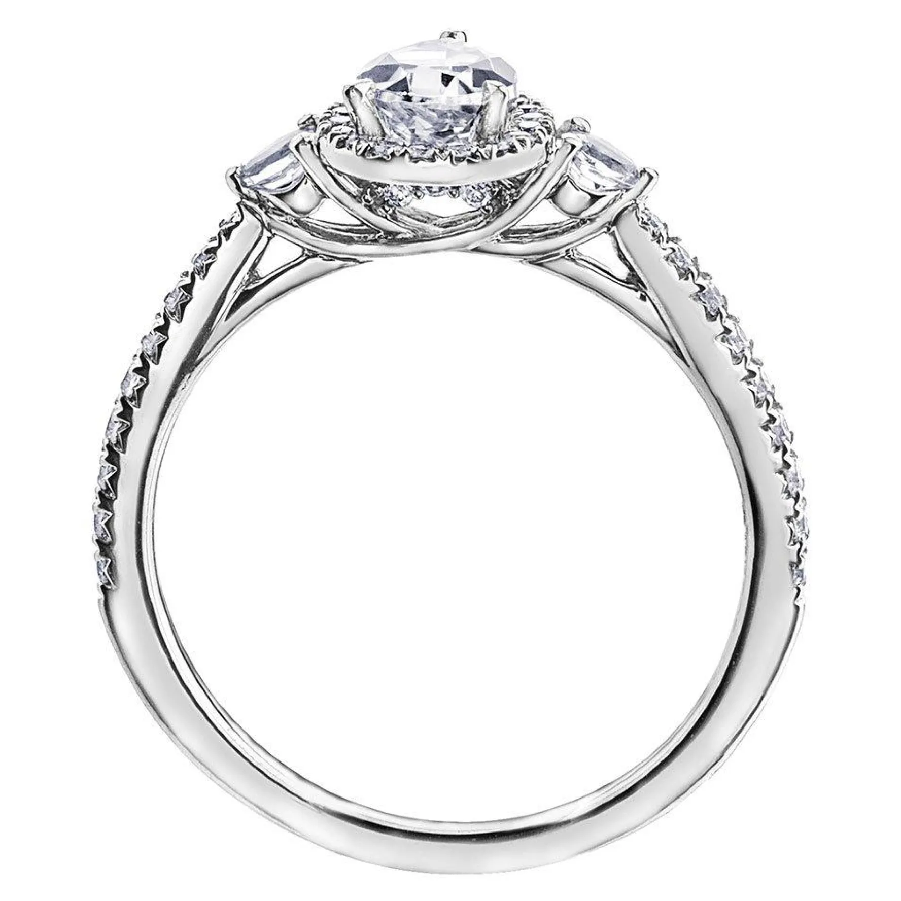 Maple Leaf Diamonds 18ct White Gold Pear-Shaped Diamond Halo Ring