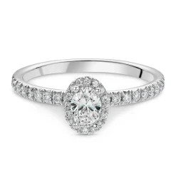 Maple Leaf Diamonds 18ct White Gold Diamond Halo Ring