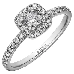 Maple Leaf Diamonds 18ct White Gold Diamond Halo Ring