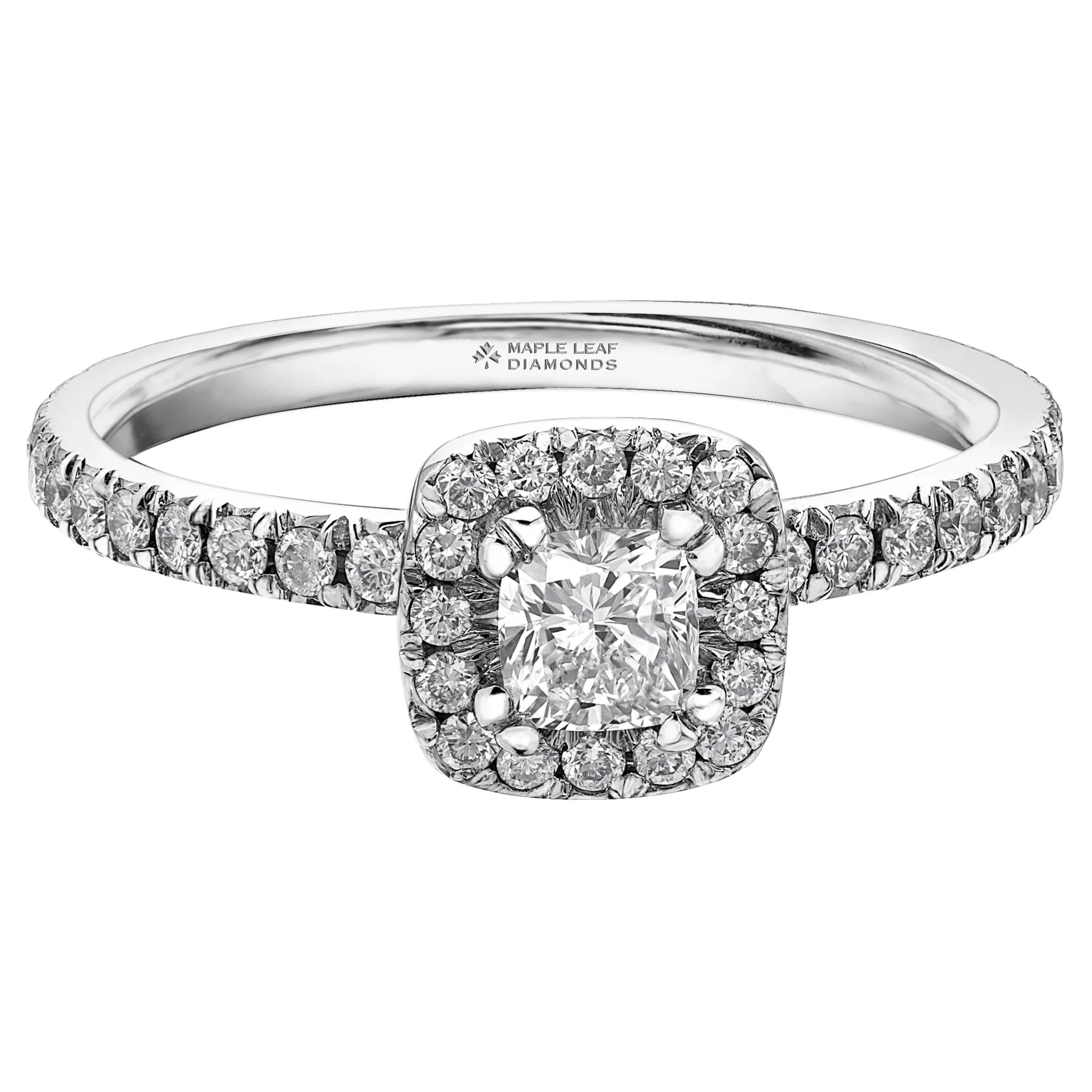 Maple Leaf Diamonds 18ct White Gold Diamond Halo Ring