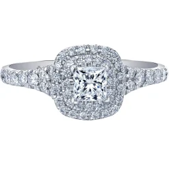 Maple Leaf Diamonds 18ct White Gold Diamond Halo Engagement Ring