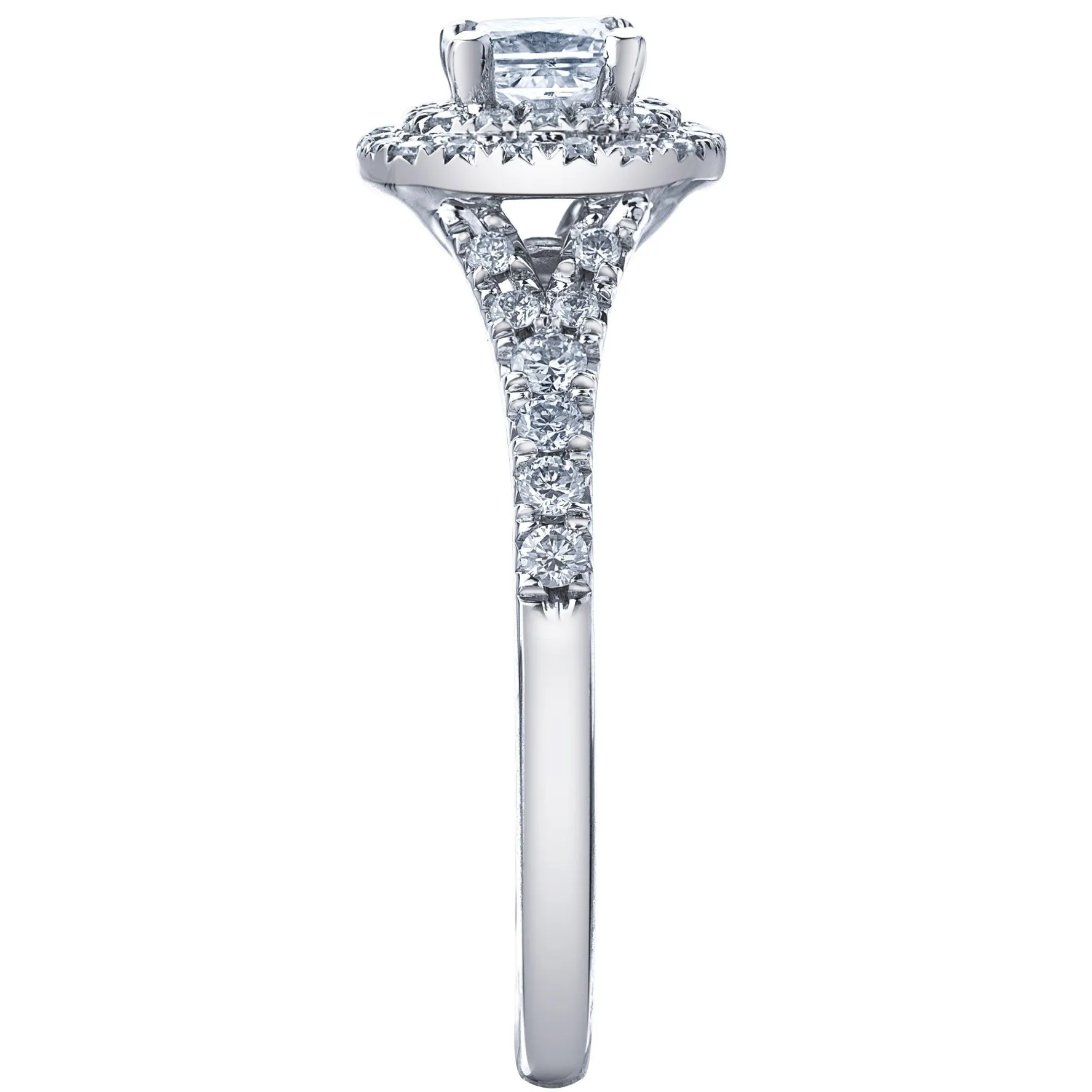 Maple Leaf Diamonds 18ct White Gold Diamond Halo Engagement Ring