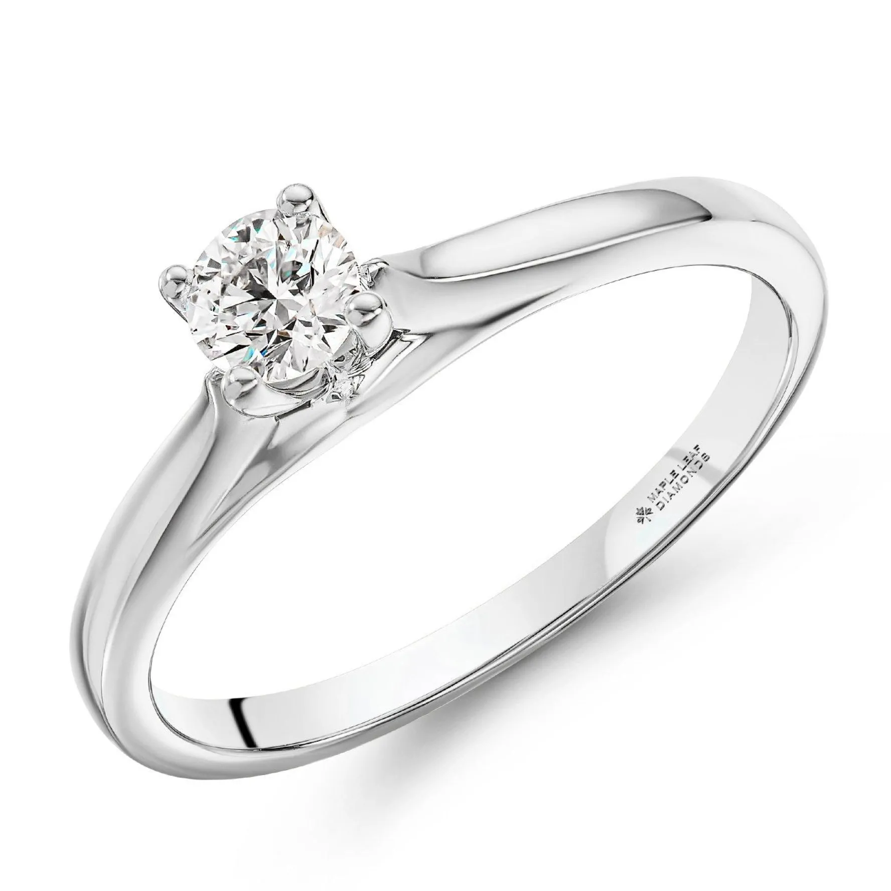 Maple Leaf Diamonds 18ct White Gold Diamond Solitaire Engagement Ring