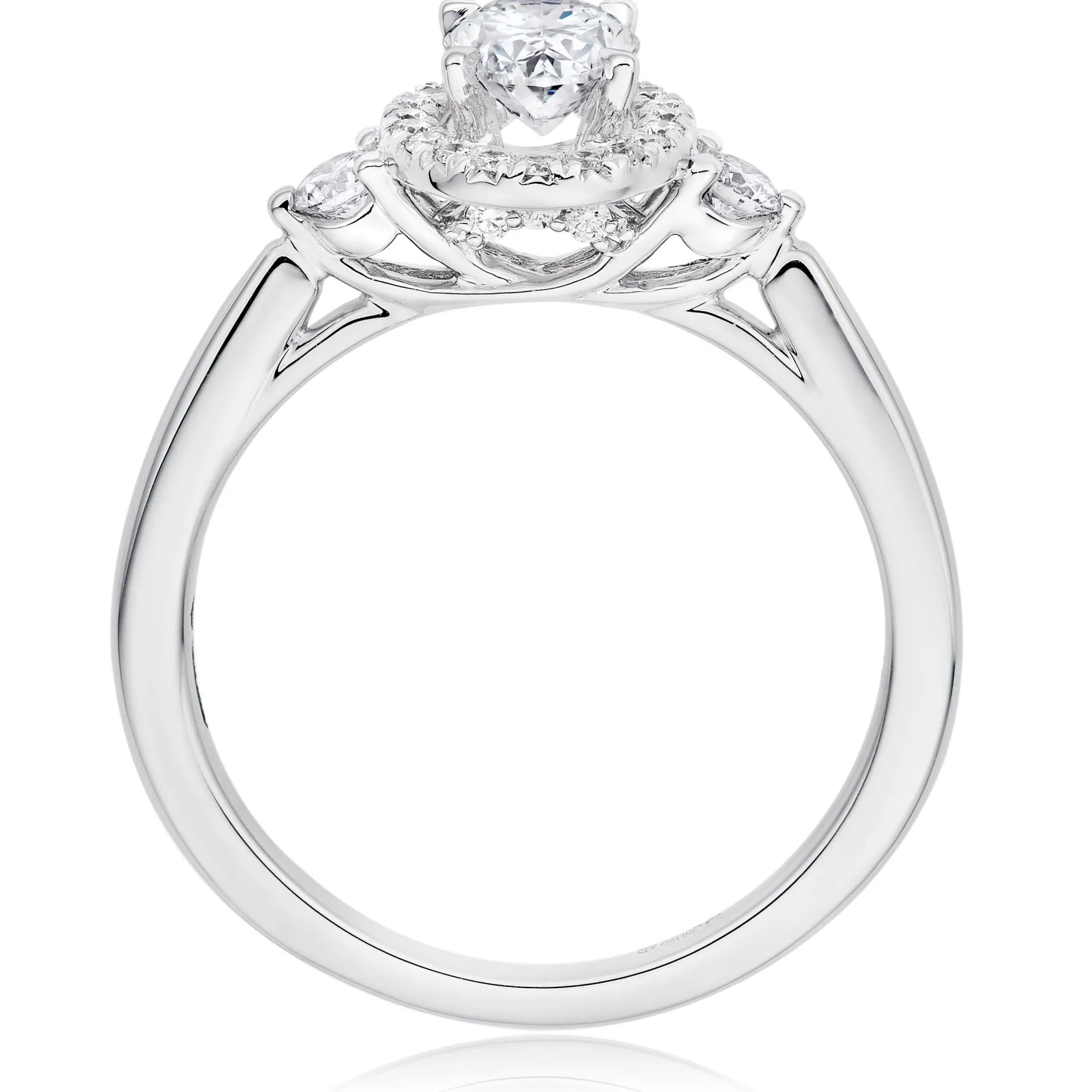 Maple Leaf Diamonds 18ct White Gold Oval Cut Halo Diamond Ring