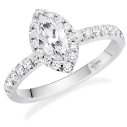 Maple Leaf Diamonds 18ct White Gold Marquise Halo Diamond Ring