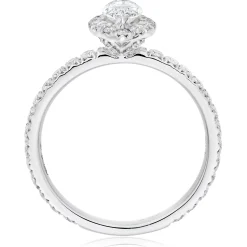 Maple Leaf Diamonds 18ct White Gold Marquise Halo Diamond Ring