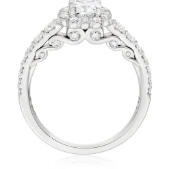 Maple Leaf Diamonds 18ct White Gold Cushion Cut Halo Diamond Ring