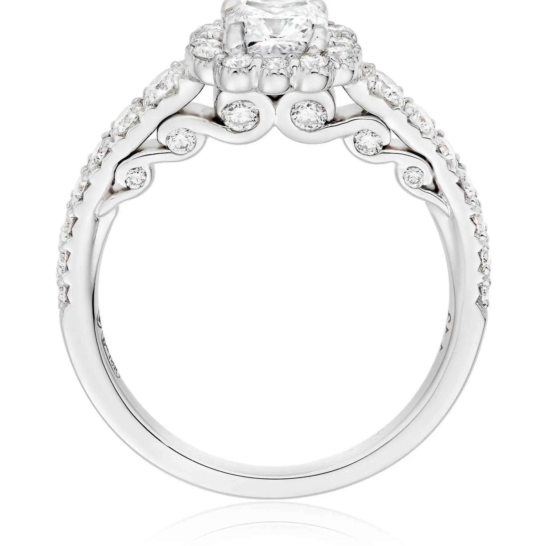 Maple Leaf Diamonds 18ct White Gold Cushion Cut Halo Diamond Ring