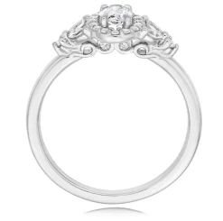 Maple Leaf Diamonds 18ct White Gold Diamond Cluster Halo Ring