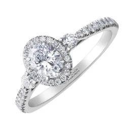 Maple Leaf Diamonds 18ct White Gold Oval Halo Diamond Ring
