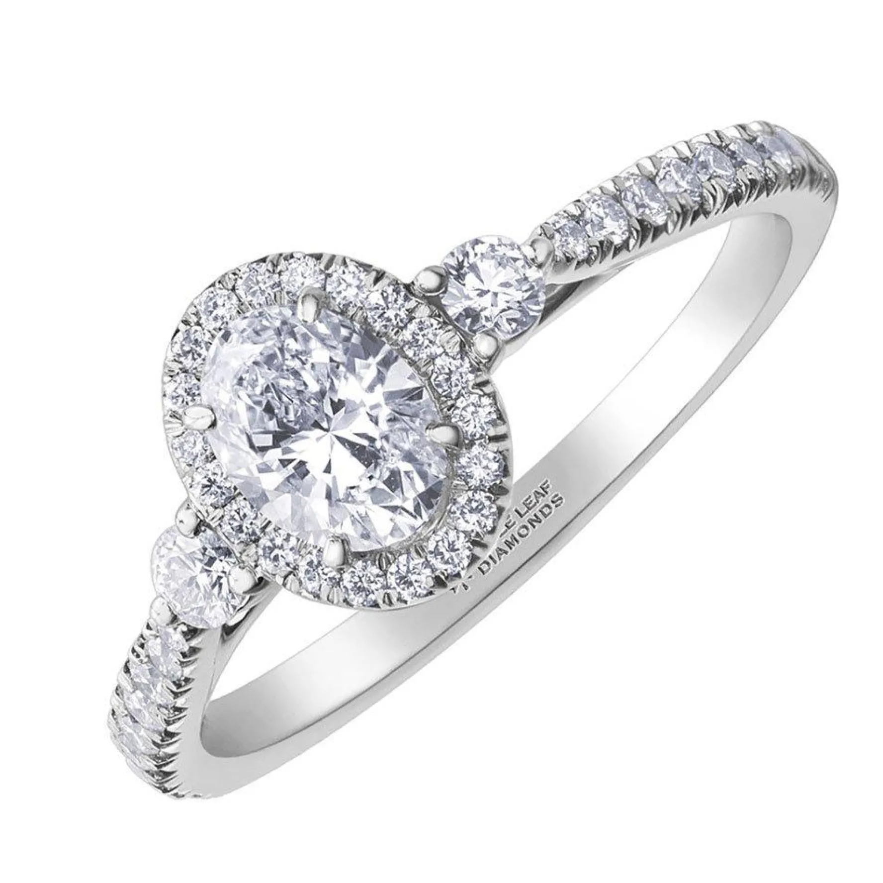 Maple Leaf Diamonds 18ct White Gold Oval Halo Diamond Ring