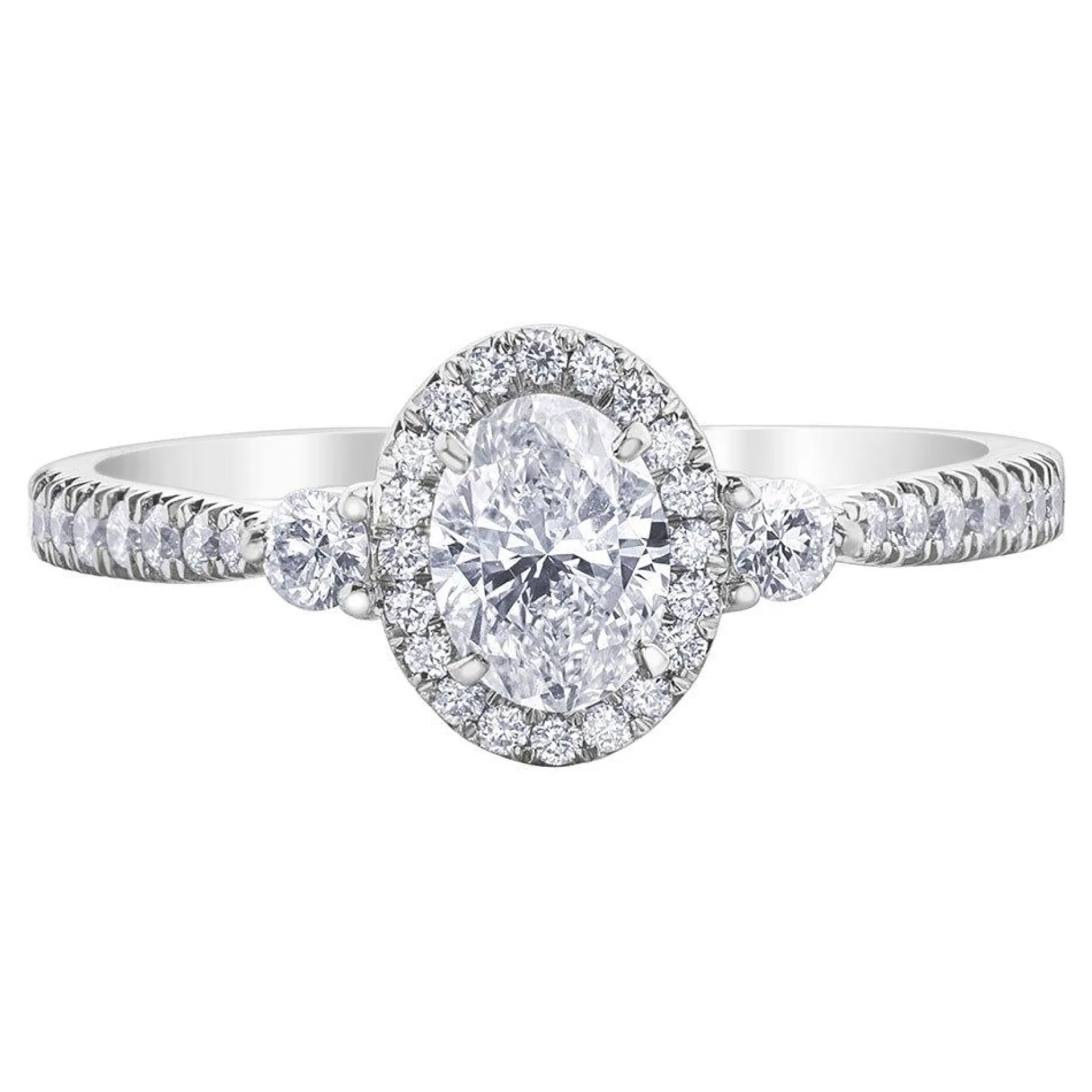 Maple Leaf Diamonds 18ct White Gold Oval Halo Diamond Ring