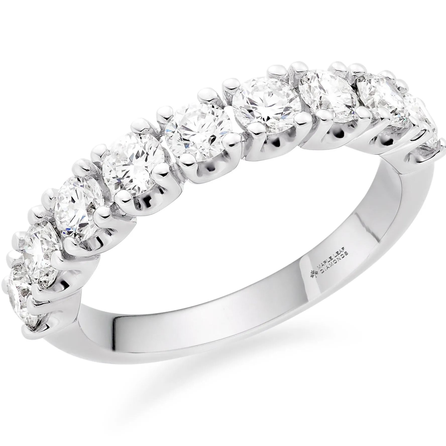 Maple Leaf Diamonds 18ct White Gold Half Eternity Diamond Ring