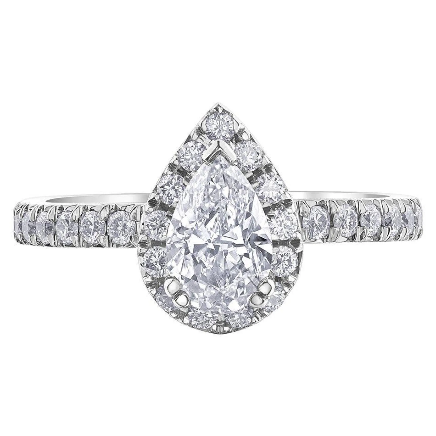 Maple Leaf Diamonds 18ct White Gold Pear Shaped Diamond Ring