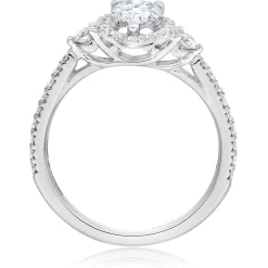 Maple Leaf Diamonds 18ct White Gold Pear-Shaped Halo Diamond Ring