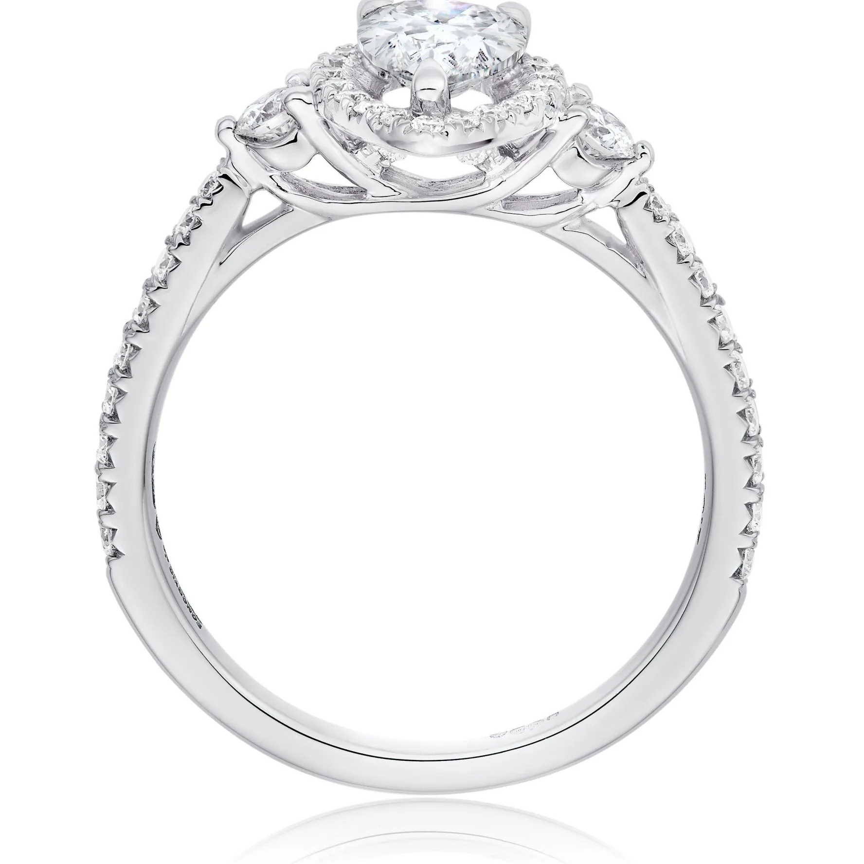 Maple Leaf Diamonds 18ct White Gold Pear-Shaped Halo Diamond Ring