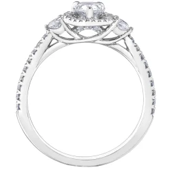 Maple Leaf Diamonds 18ct White Gold Pear-Shaped Halo Diamond Ring