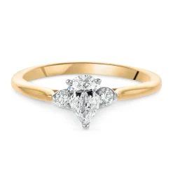 Maple Leaf Diamonds Eternal Flame 18ct Yellow Gold Diamond Three Stone Ring