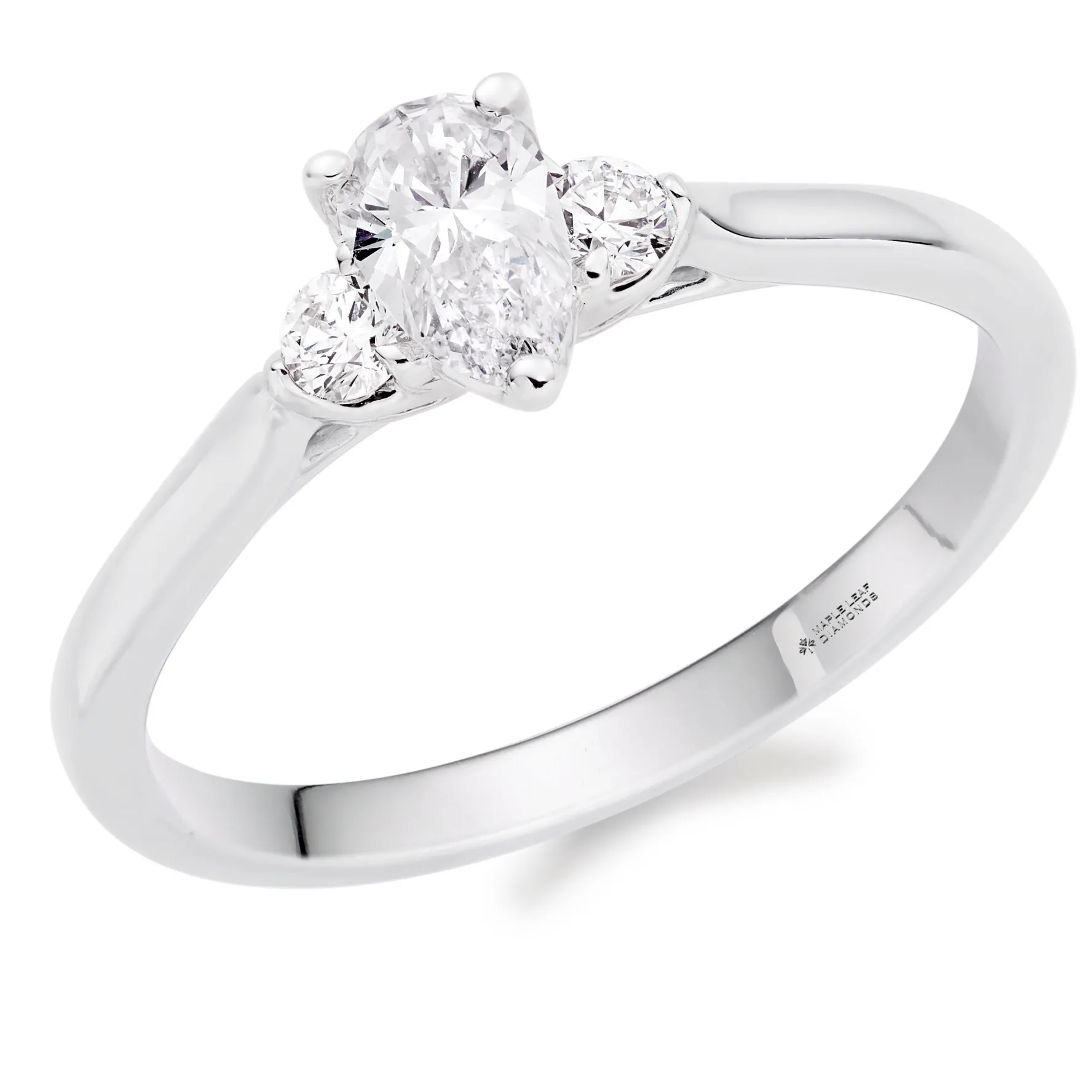 Maple Leaf Diamonds Eternal Flame 18ct White Gold Diamond Three Stone Ring