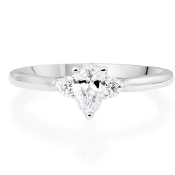 Maple Leaf Diamonds Eternal Flame 18ct White Gold Diamond Three Stone Ring