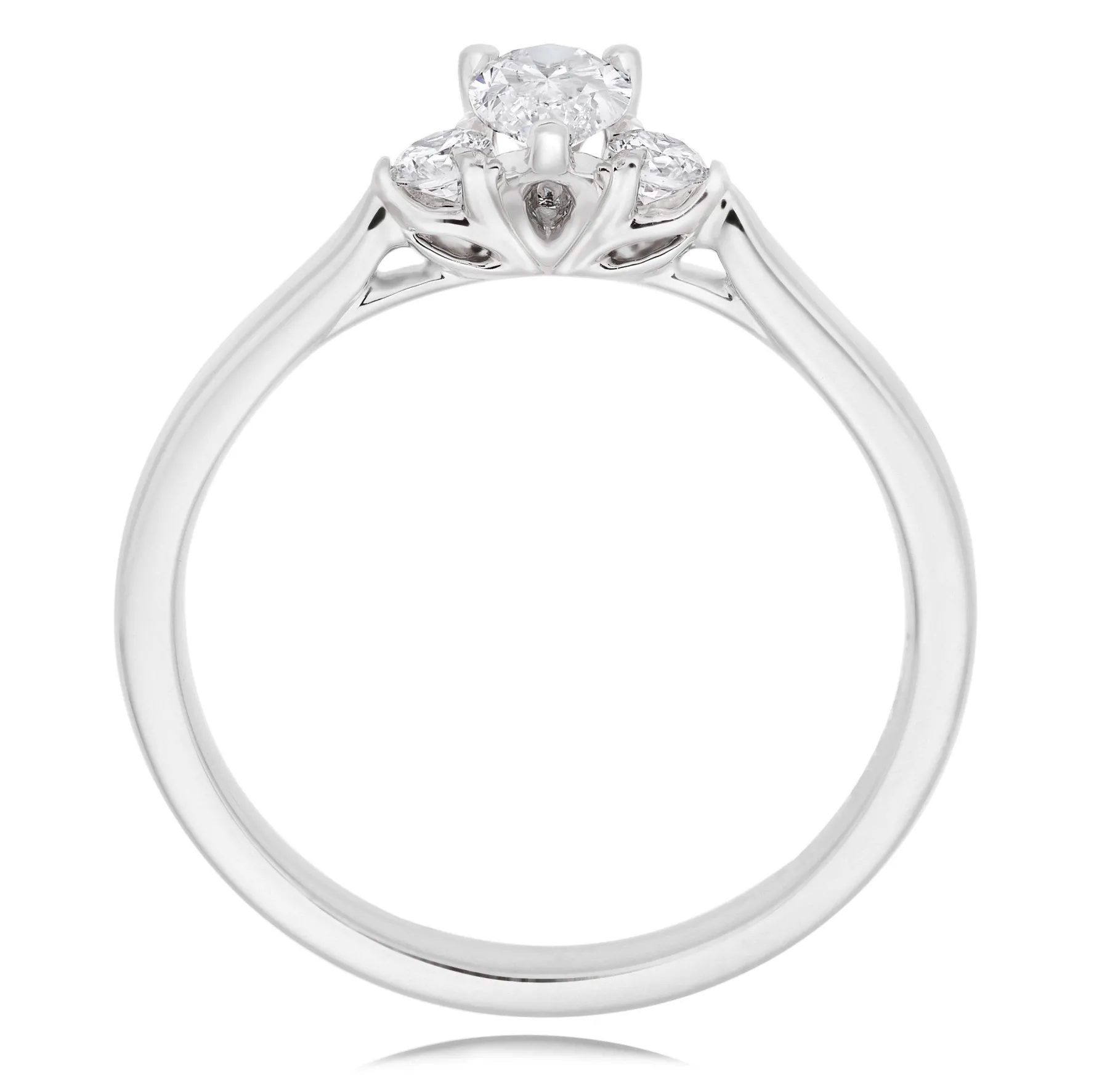 Maple Leaf Diamonds Eternal Flame 18ct White Gold Diamond Three Stone Ring