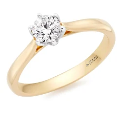 Maple Leaf Diamonds Eternal Flame 18ct Yellow Gold Diamond Solitaire Ring