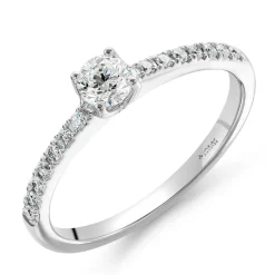 Maple Leaf Diamonds Eternal Flame 18ct White Gold Diamond Solitaire Ring