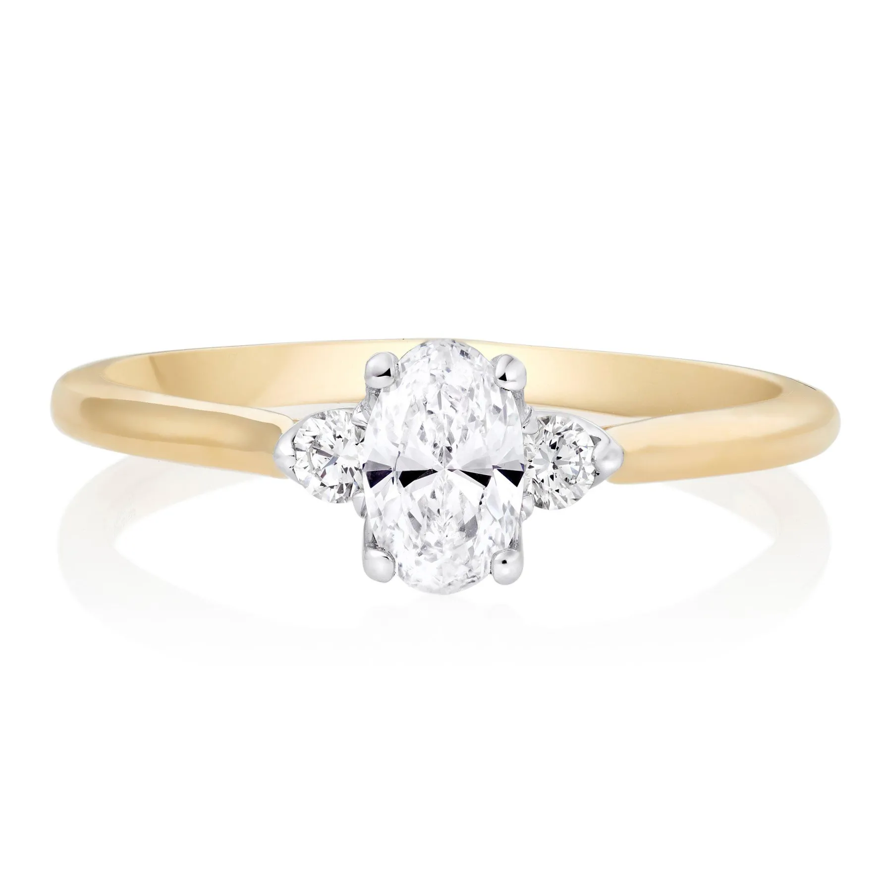 Maple Leaf Diamonds Eternal Flame 18ct Yellow Gold Diamond Three Stone Ring