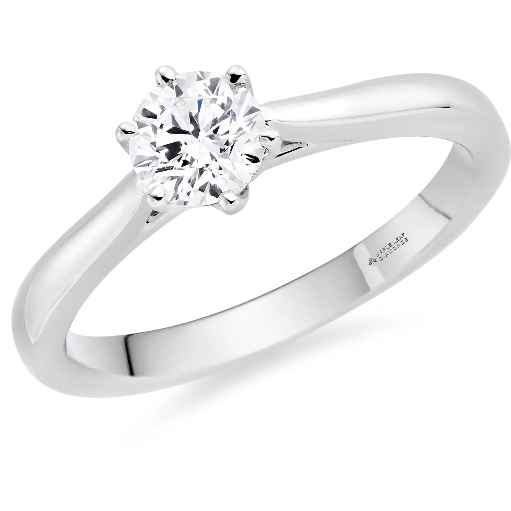 Maple Leaf Diamonds Eternal Flame 18ct White Gold Diamond Solitaire Ring