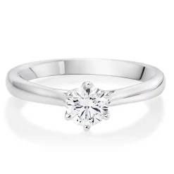 Maple Leaf Diamonds Eternal Flame 18ct White Gold Diamond Solitaire Ring