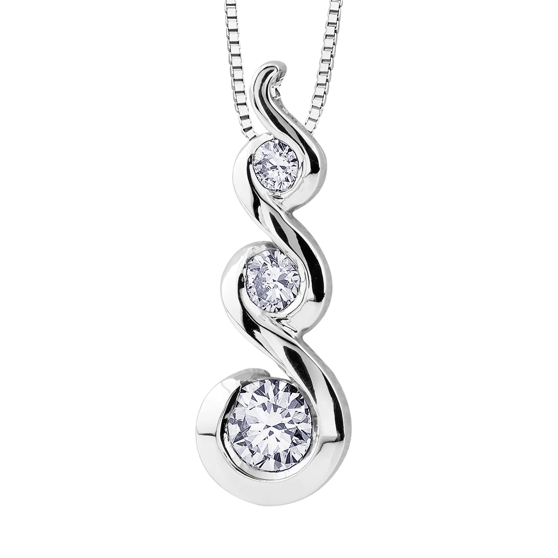 Maple Leaf Diamonds Tides of Love 18ct White Gold Diamond Pendant
