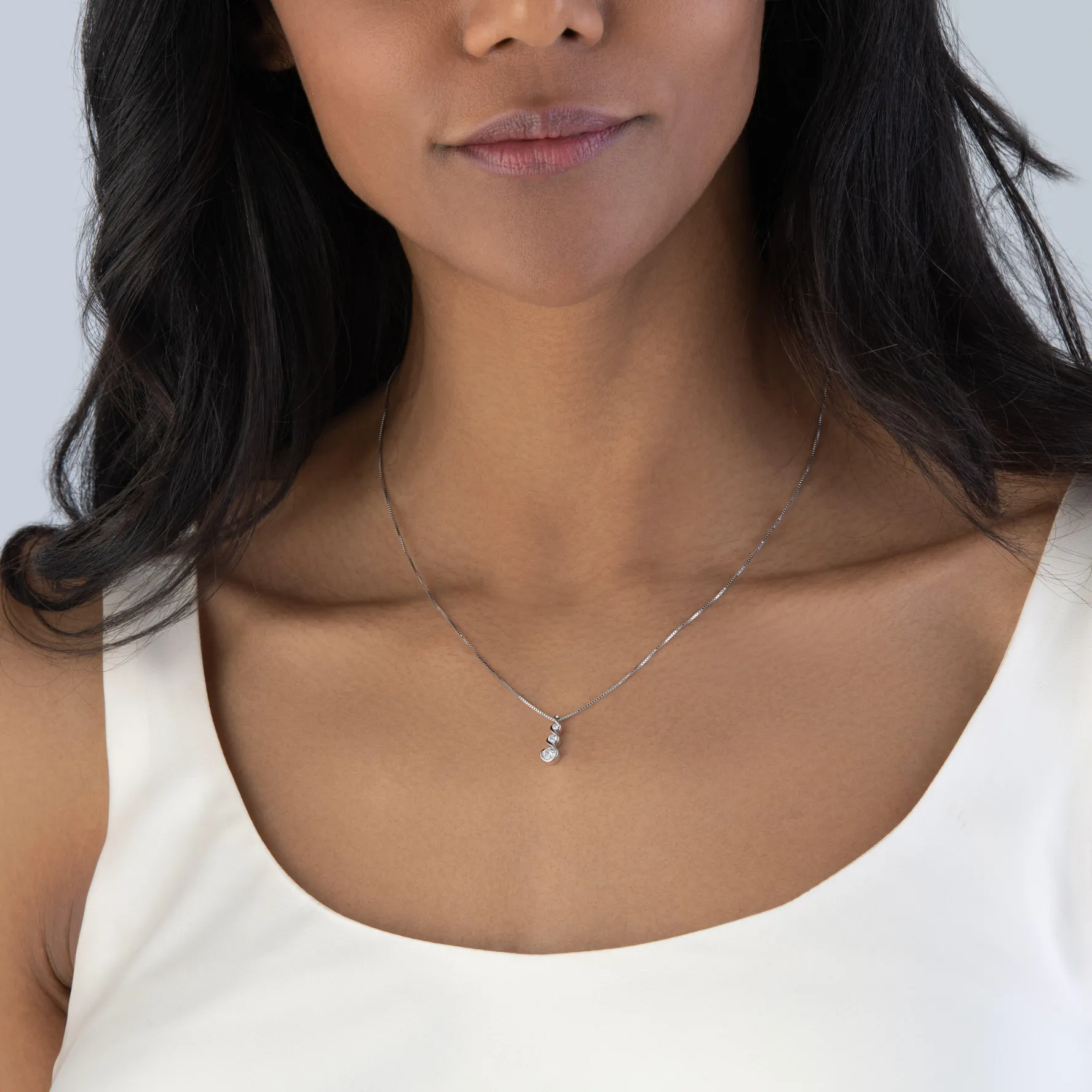Maple Leaf Diamonds Tides of Love 18ct White Gold Diamond Pendant